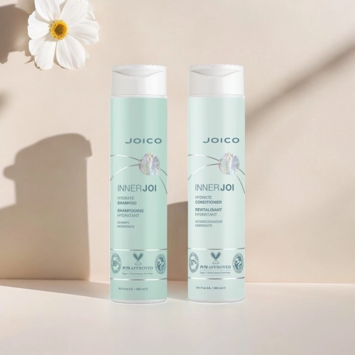 Joico InnerJoi Hydrate - zestaw wegański nawilżający do włosów - szampon  300 ml + odżywka 300 ml