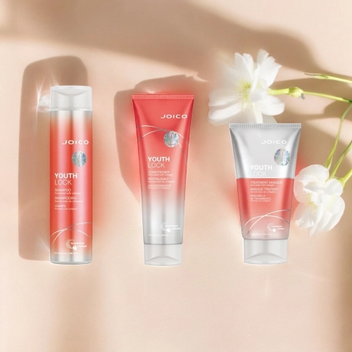 Joico youth lock zestaw do włosów dojrzałych szampon 300 ml + odżywka 250 ml + maska z kolagenem 150 ml