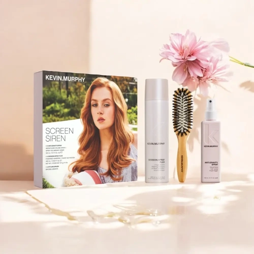Kevin Murphy Screen Siren Kit – zestaw do stylizacji włosów - Antygravity Spray + Session Spray Flex + Szczotka 