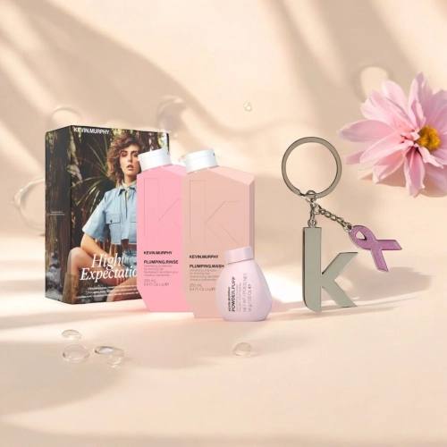 Kevin Murphy High Expectation - zestaw różowy październik pogrubiający włosy i nadający objętości + brelok GRATIS (szampon i odżywka do włosów cienkich i wypadających, puder nadający objętość)