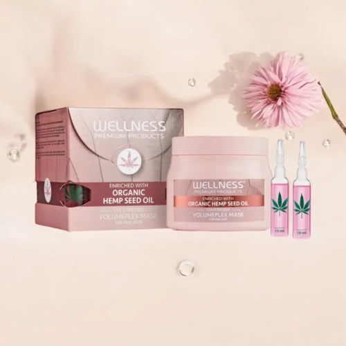 Wellness Premium Products Volumeplex Mask - lekka maska nawilżająca do włosów cienkich 500 ml + 4 ampułki 10 ml GRATIS