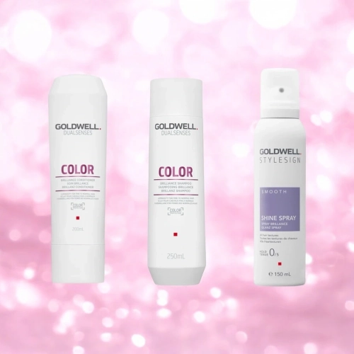 Goldwell Color - odżywka do cienkich lub normalnych włosów farbowanych szampon + odżywka + spray nabłyszczający