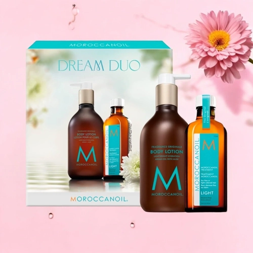 Moroccanoil Wymarzony Duet - nawilżający balsam do ciała + kuracja light olejek arganowy