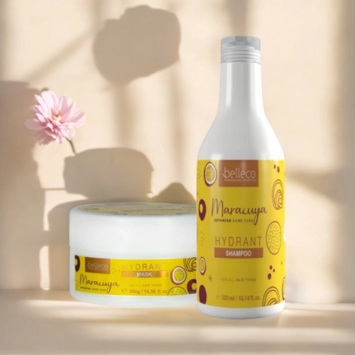 Belleco Hydrant Marakuja Zestaw - szampon po zabiegach prostowania włosów 300 ml + maska po zabiegach prostowania włosów 300 ml