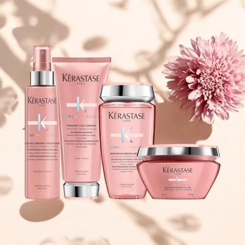 Kérastase Chroma Absolu - zestaw chroniący kolor włosów koloryzowanych szampon + odżywka + maska + serum termoochronne