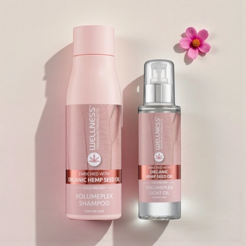 Wellness Premium Volumeplex - zestaw nawilżający do włosów cienkich szampon 500 ml + olejek 100 ml