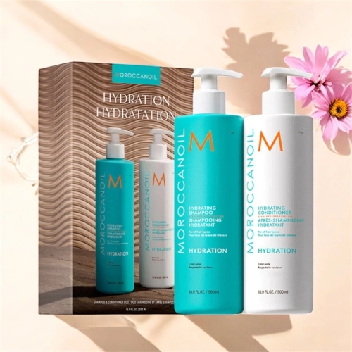 Moroccanoil Hydration - zestaw nawilżający do włosów suchych szampon 500 ml + odżywka 500 ml