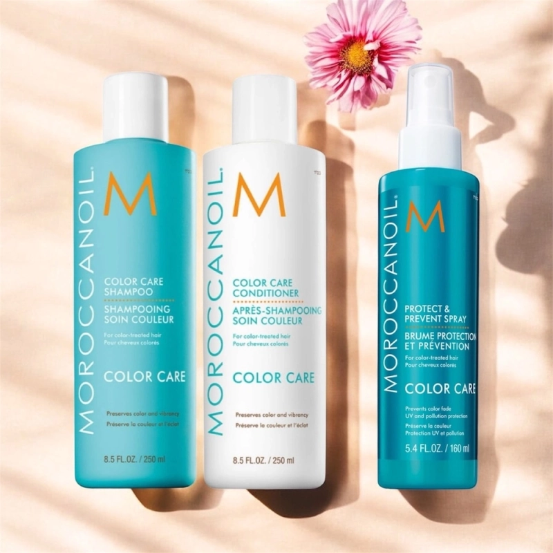 Moroccanoil zestaw color care szampon 250 ml + odżywka 250 ml + ochronna mgiełka do włosów 160 ml