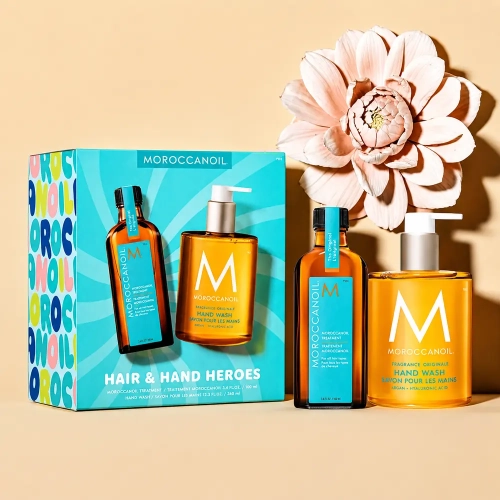 Moroccanoil zestaw letni 2026 - kuracja do włosów + mydło do rąk