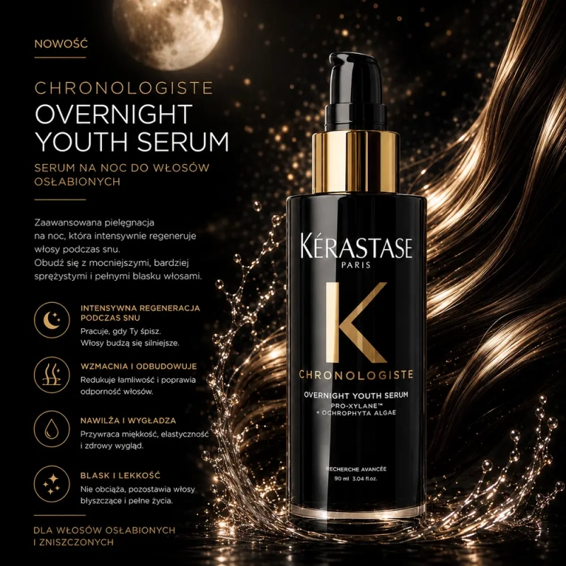 Kérastase Chronologiste Overnight Youth Serum - odmładzające serum na noc do włosów osłabionych 90 ml