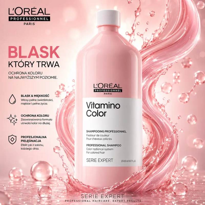 L'ORÉAL PROFESSIONNEL Vitamino Color - szampon do włosów farbowanych i rozjaśnianych 1500 ml + pompka GRATIS