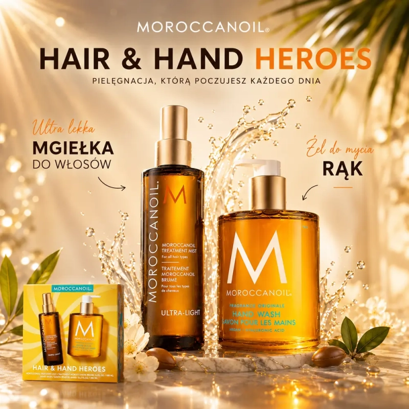 Moroccanoil zestaw letni 2026 - kuracja w formie mgiełki + mydło do rąk
