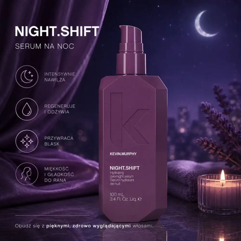 Kevin Murphy NIGHT.SHIFT - serum nawilżające na noc 100 ml + jedwabna opaska na oczy