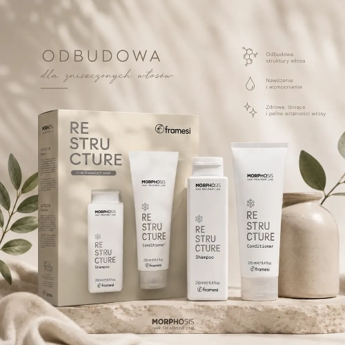 Framesi Morphosis Restructure - zestaw regenerujący do włosów zniszczonych - szampon 250 ml i odżywka 250 ml