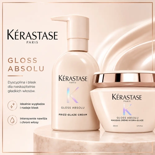 Kérastase Gloss Absolu - zestaw do puszących się włosów, krem do włosów + maska