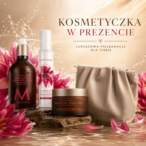 Moroccanoil Dahlia - zestaw idealny balsam do ciała + mgiełka do ciała i włosów + masło do ciała + kosmetyczka w prezencie